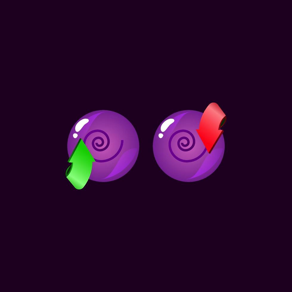 set of game ui rounded jelly magic power up with dizziness icon vector