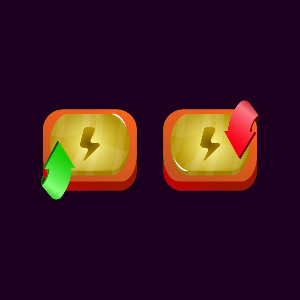 set of game ui glossy jelly magic power up with energy icon vector