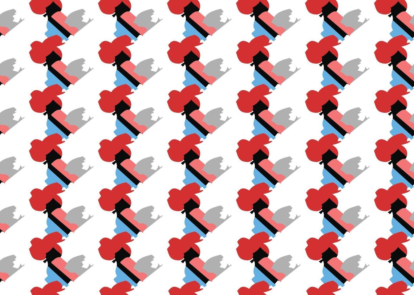 Vector texture background, seamless pattern. Hand drawn, red, blue, grey, black, white colors.