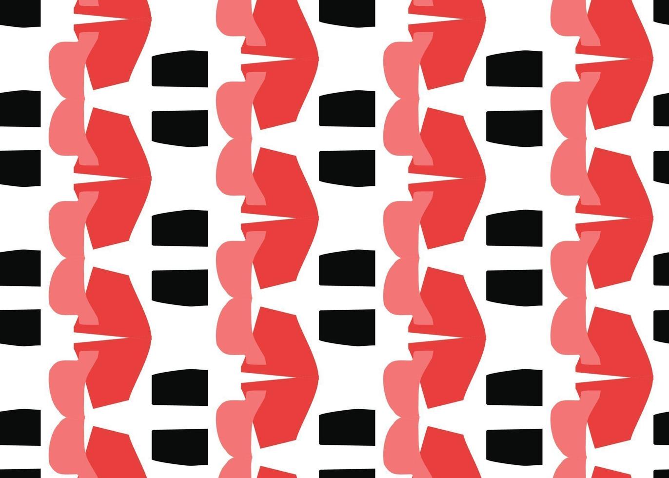 Vector texture background, seamless pattern. Hand drawn, red, black, white colors.