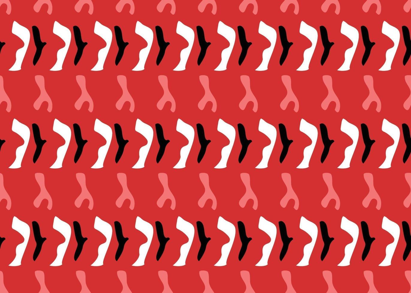 Vector texture background, seamless pattern. Hand drawn, red, white, black colors.