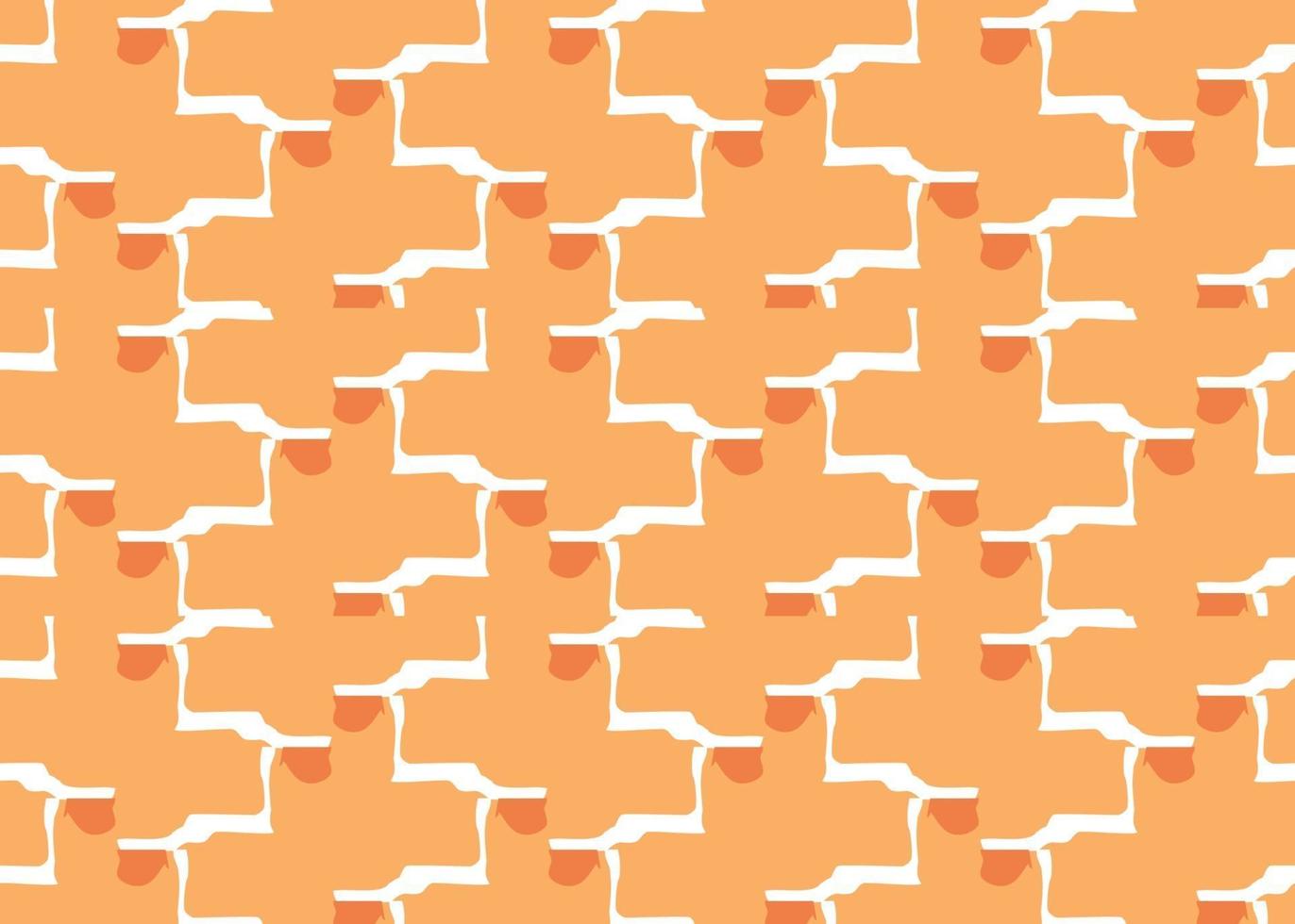 Vector texture background, seamless pattern. Hand drawn, orange, white colors.