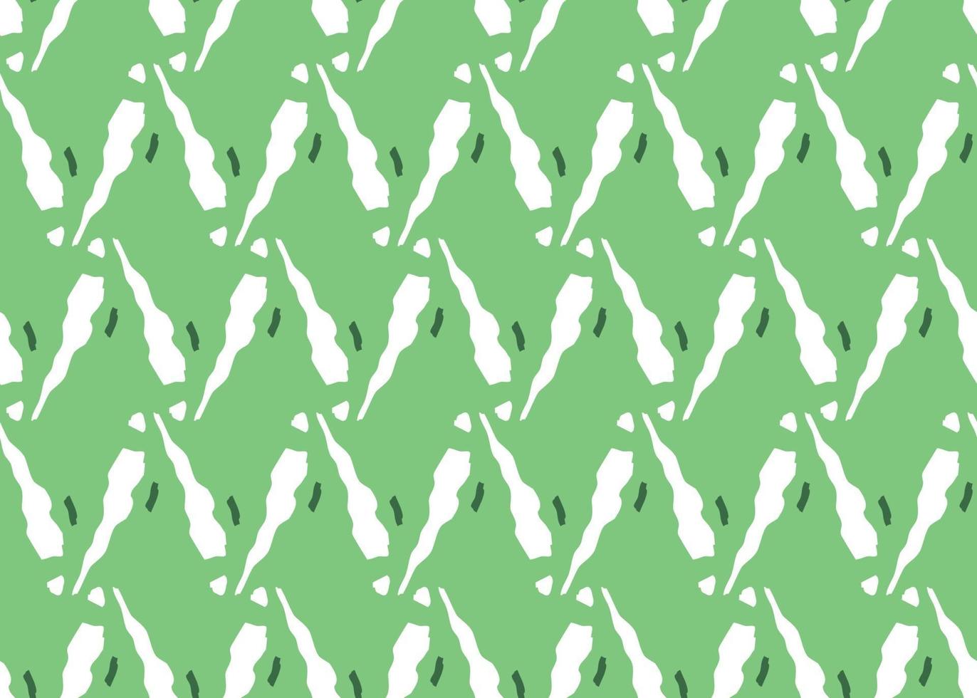 Vector texture background, seamless pattern. Hand drawn, green, white colors.