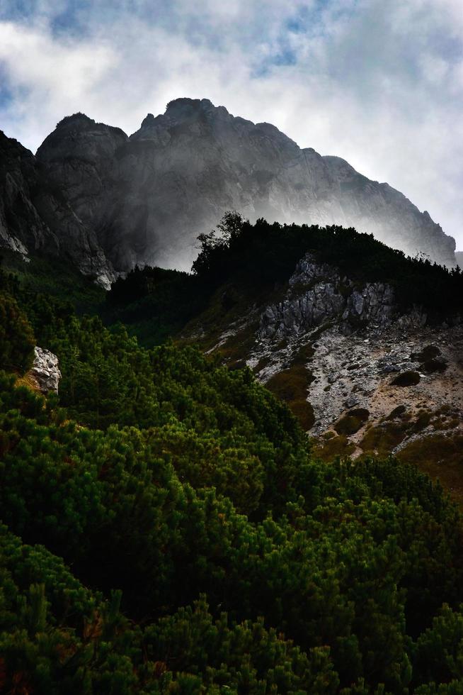 niebla en una montaña foto