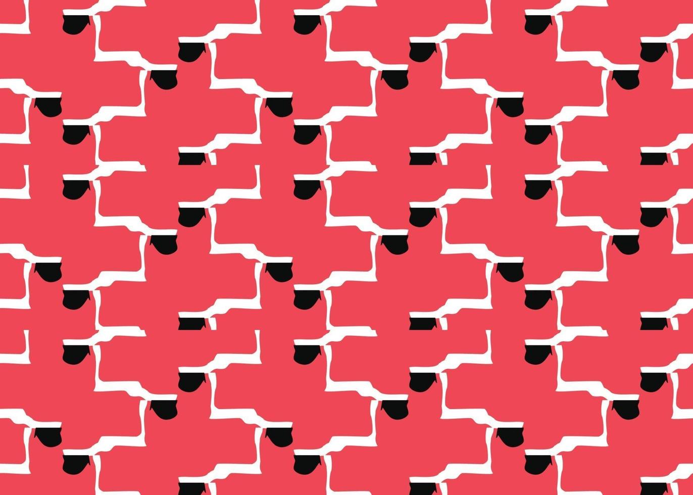 Vector texture background, seamless pattern. Hand drawn, red, black, white colors.