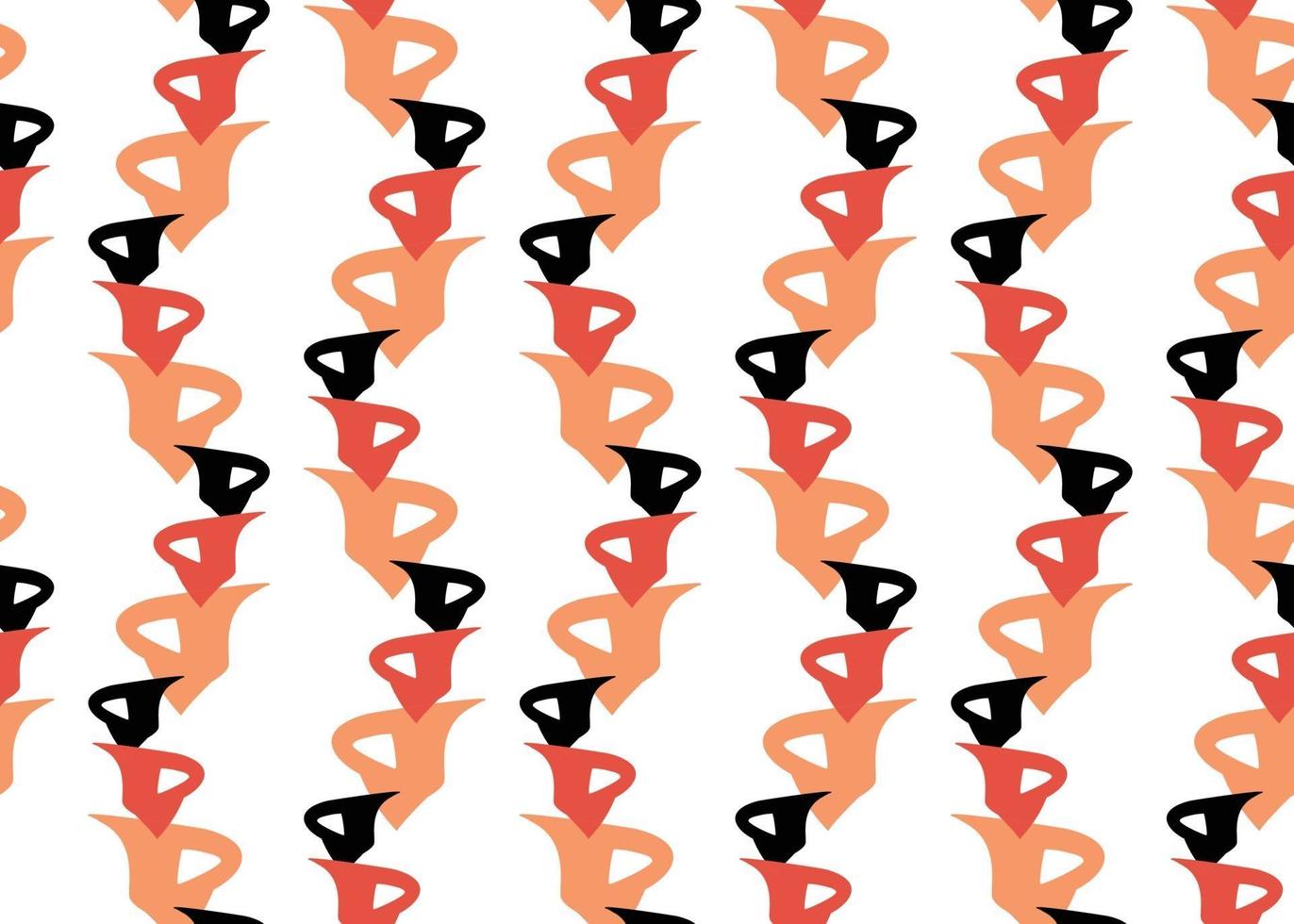 Vector texture background, seamless pattern. Hand drawn, orange, red, black, white colors.