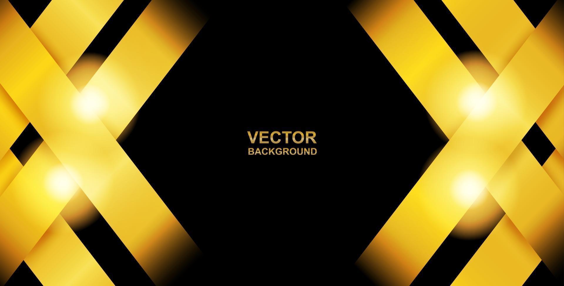 Abstract. Golden overlap layer on black background. light and shadow. modern futuristic background. Vector. vector