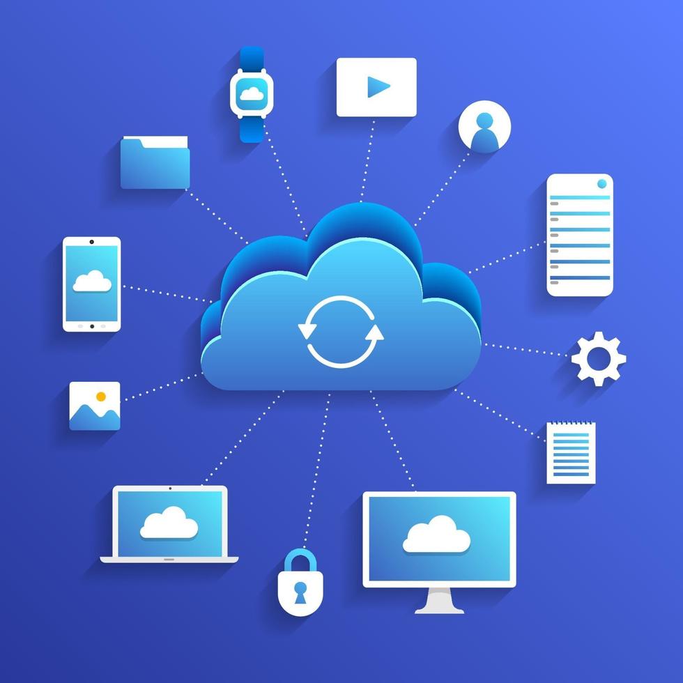 Cloud computing technology vector