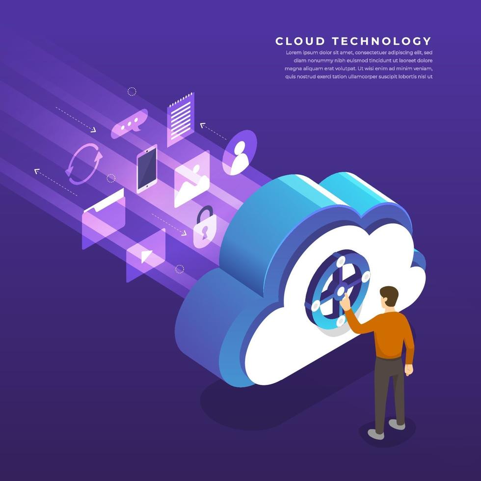 Cloud computing technology vector