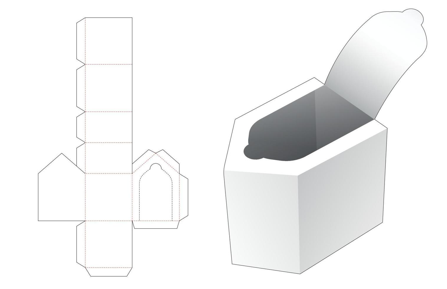 Plantilla troquelada de caja de cremallera biselada vector