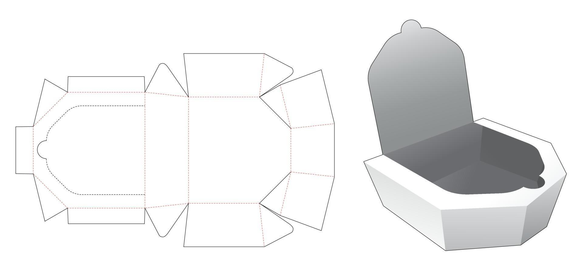 Tray packaging with zipping die cut template vector