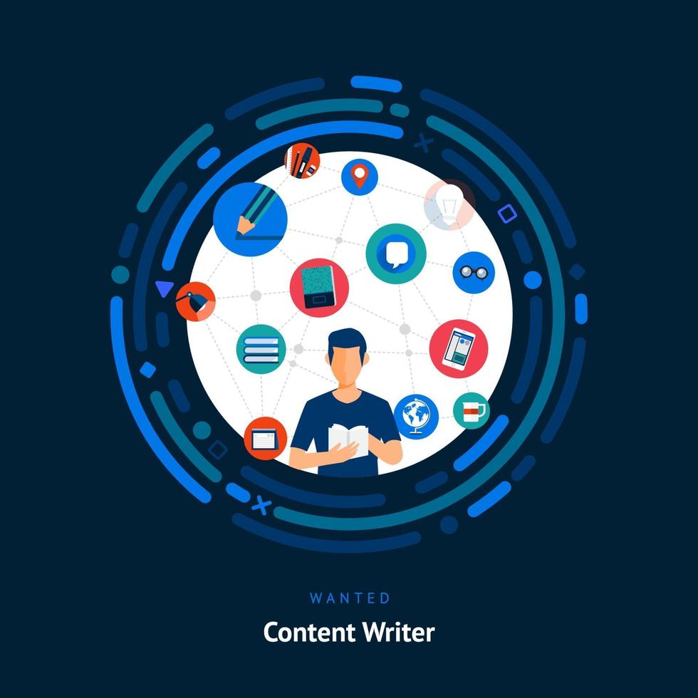 Content writing skills wanted vector