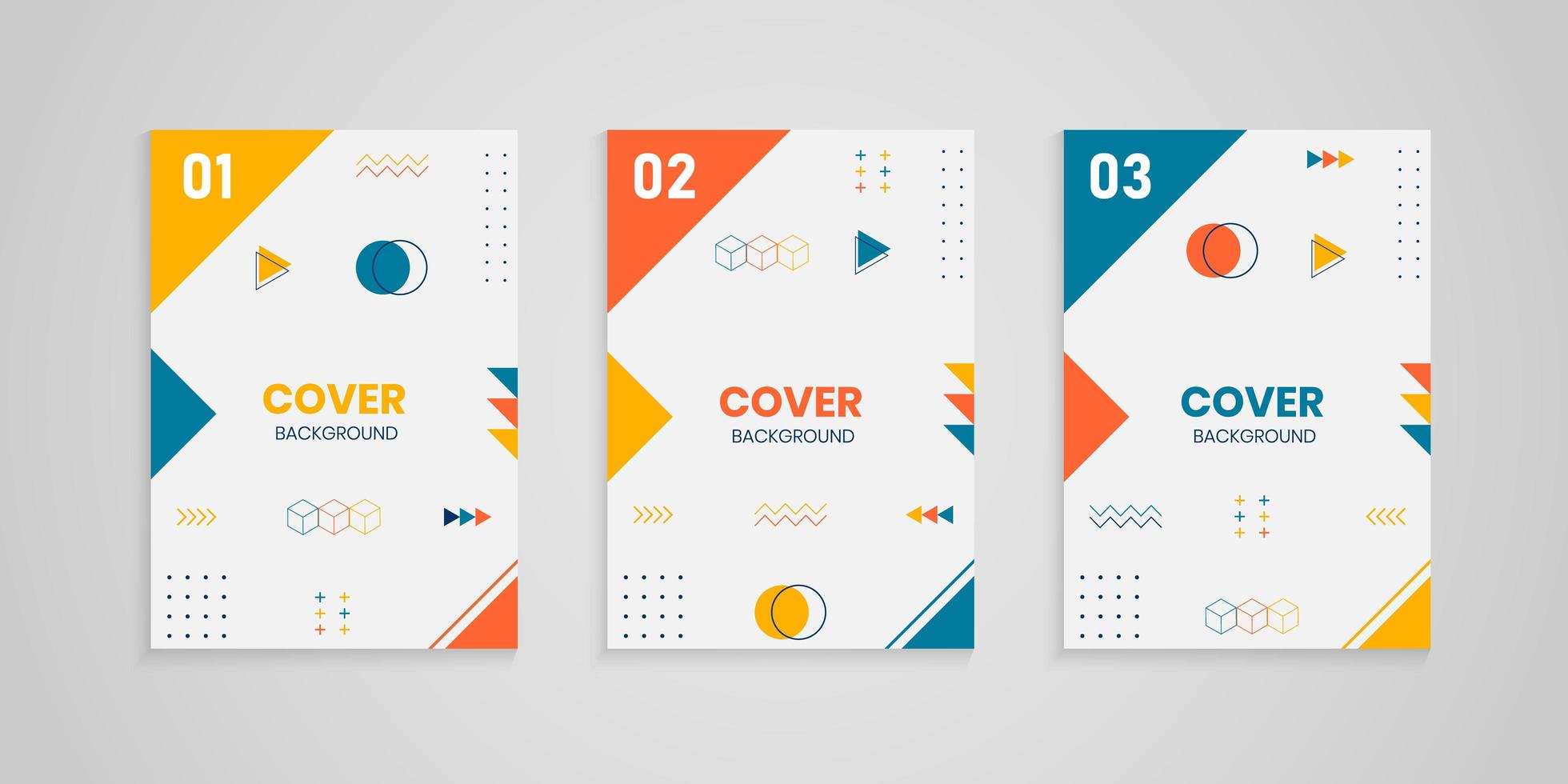 Memphis Style Cover Template Collection vector