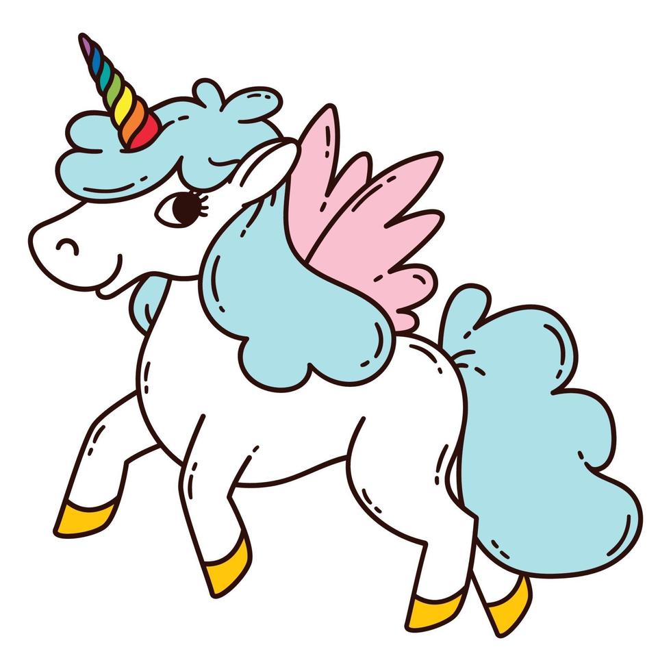 unicornio con alas. vector