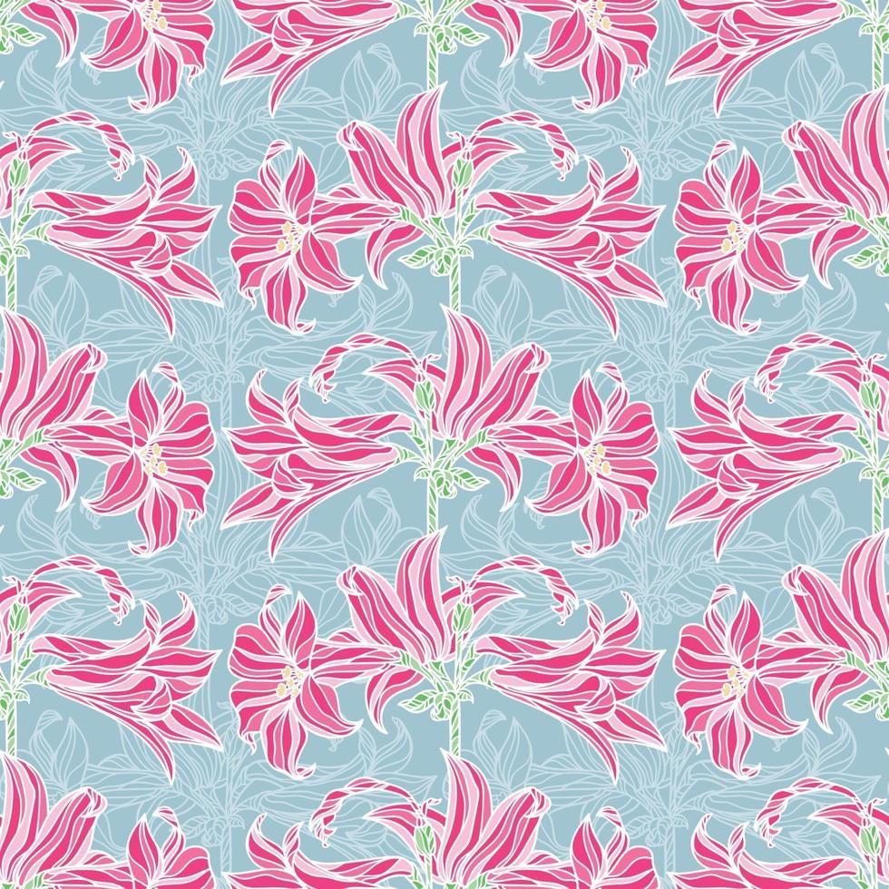 Vector seamless pattern with flowers.