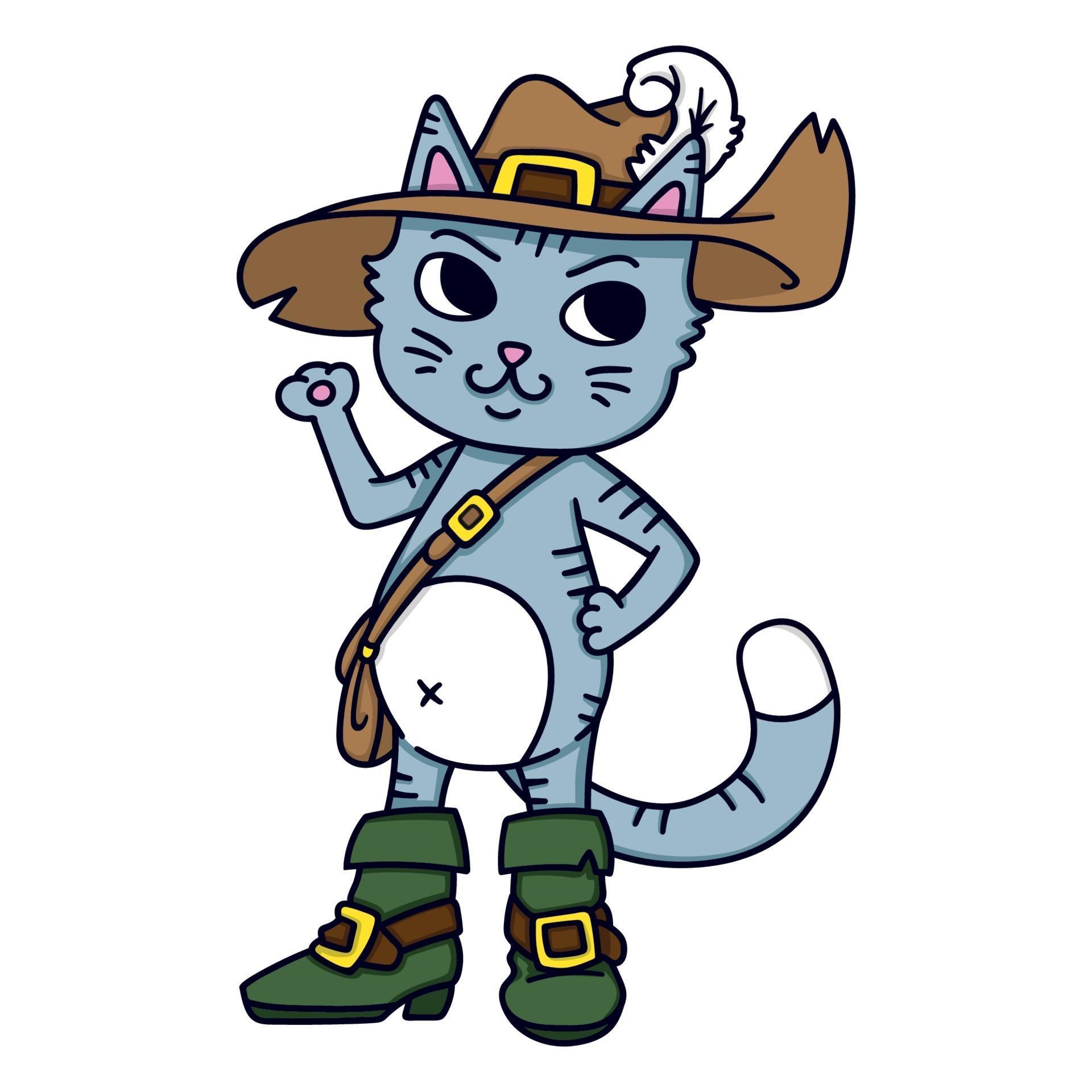 Cat in boots. Children illustration. 2177910 Vector Art at Vecteezy
