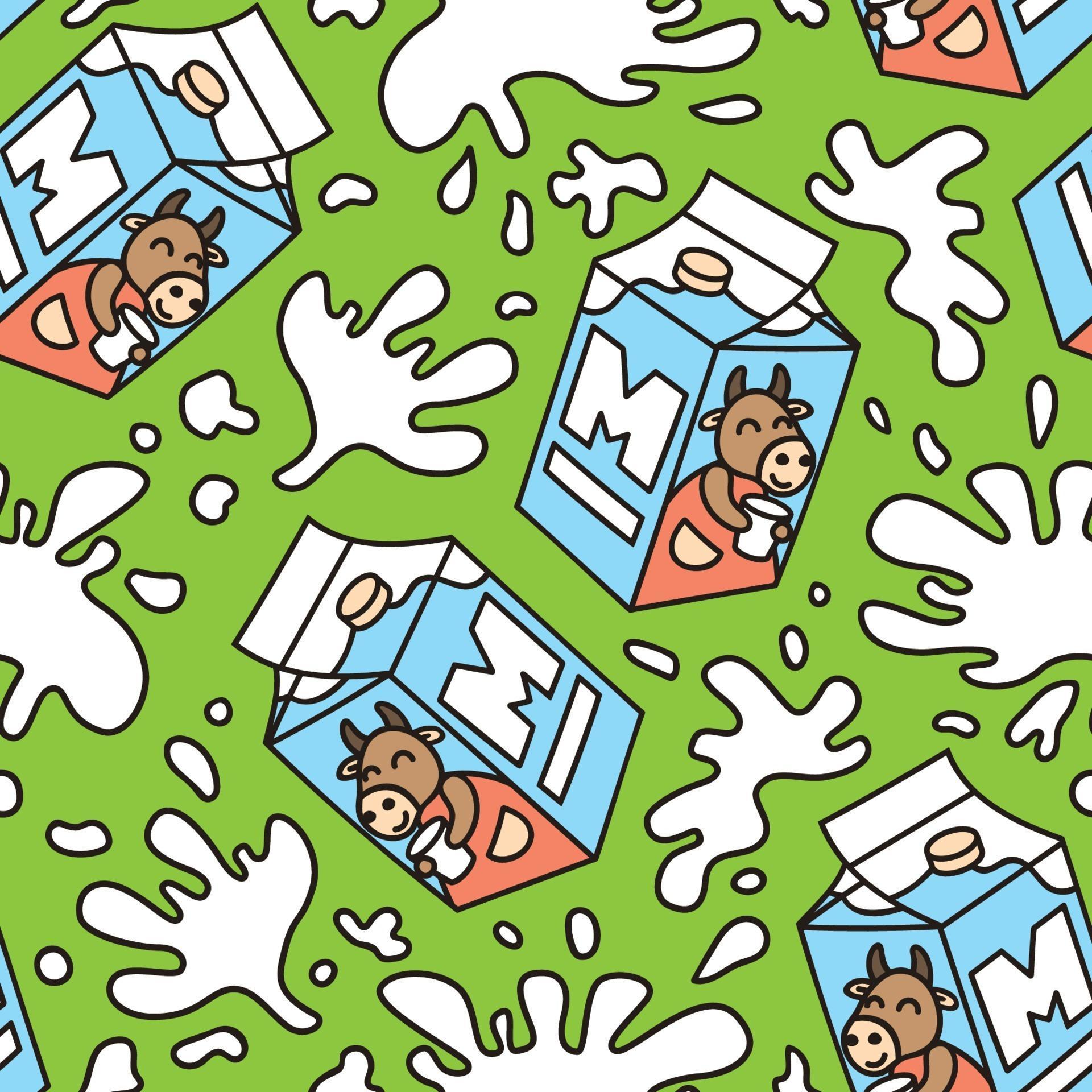 Seamless pattern package of milk. 2177921 Vector Art at Vecteezy