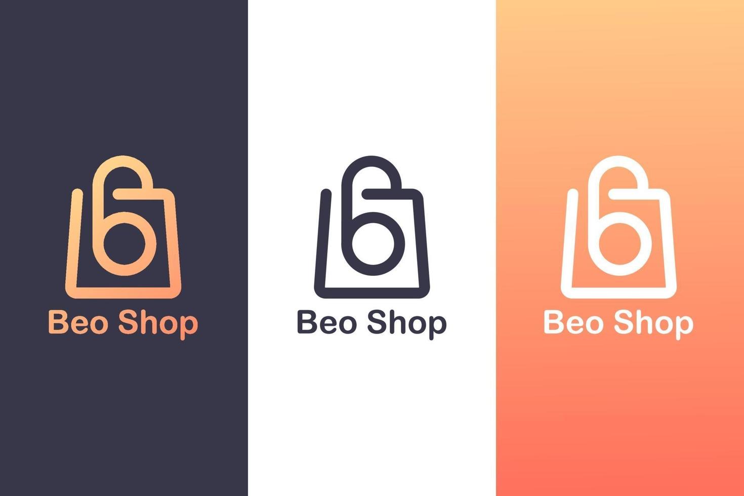 Combining the letter B logo with a shopping bag, the concept of a shopping logo. vector
