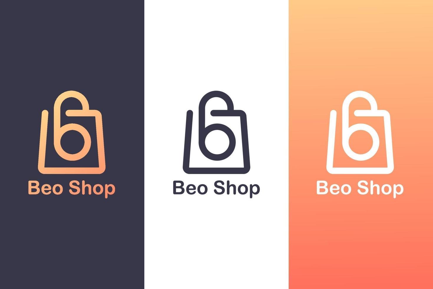 combinando el logotipo de la letra b con una bolsa de compras, el concepto de un logotipo de compras. vector