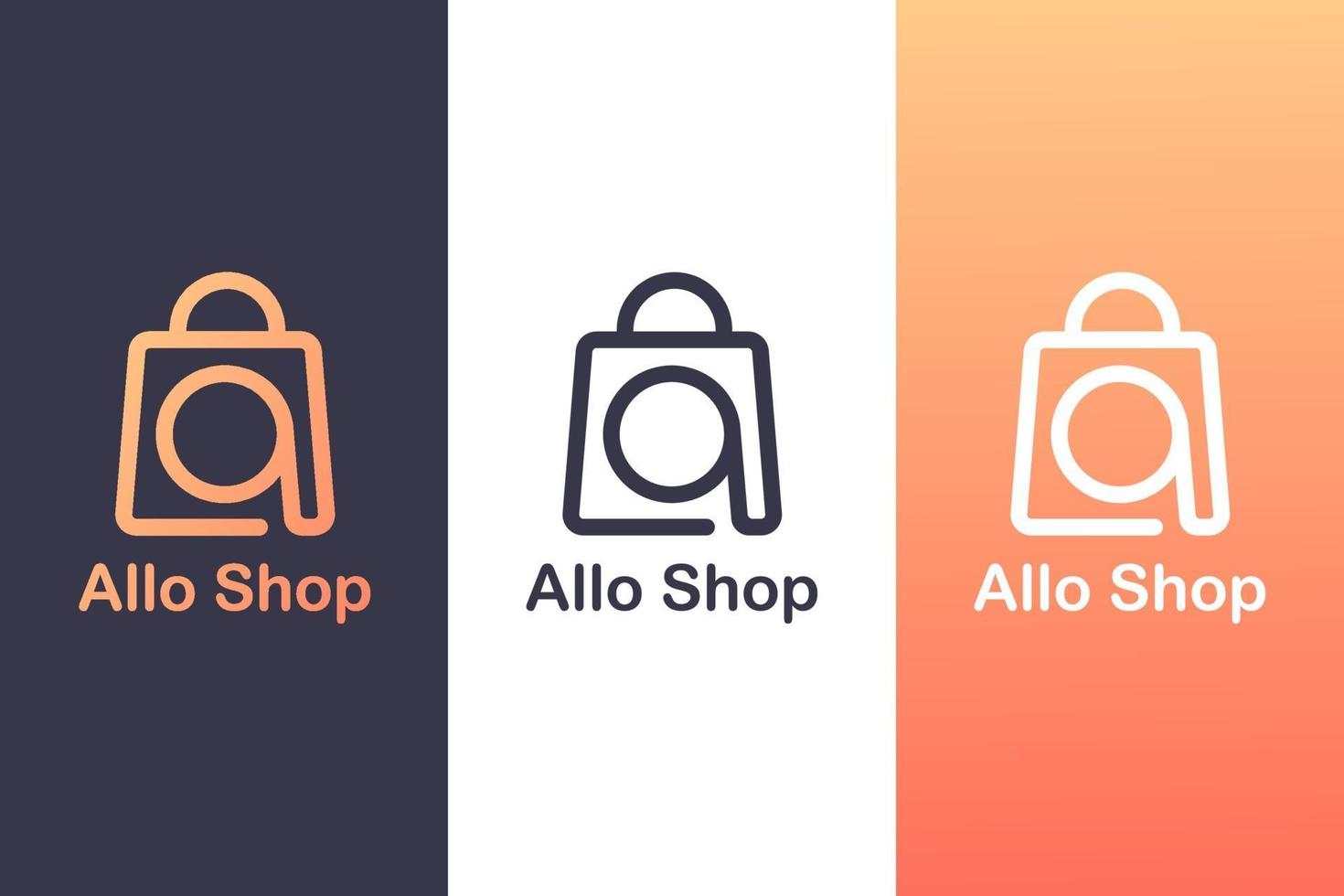 Combining the letter A logo with a shopping bag, the concept of a shopping logo. vector