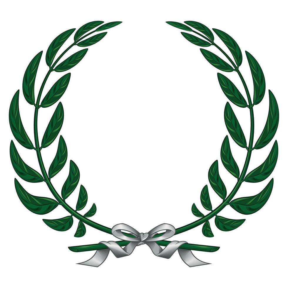 Illustration of laurel wreath tied with ribbon vector