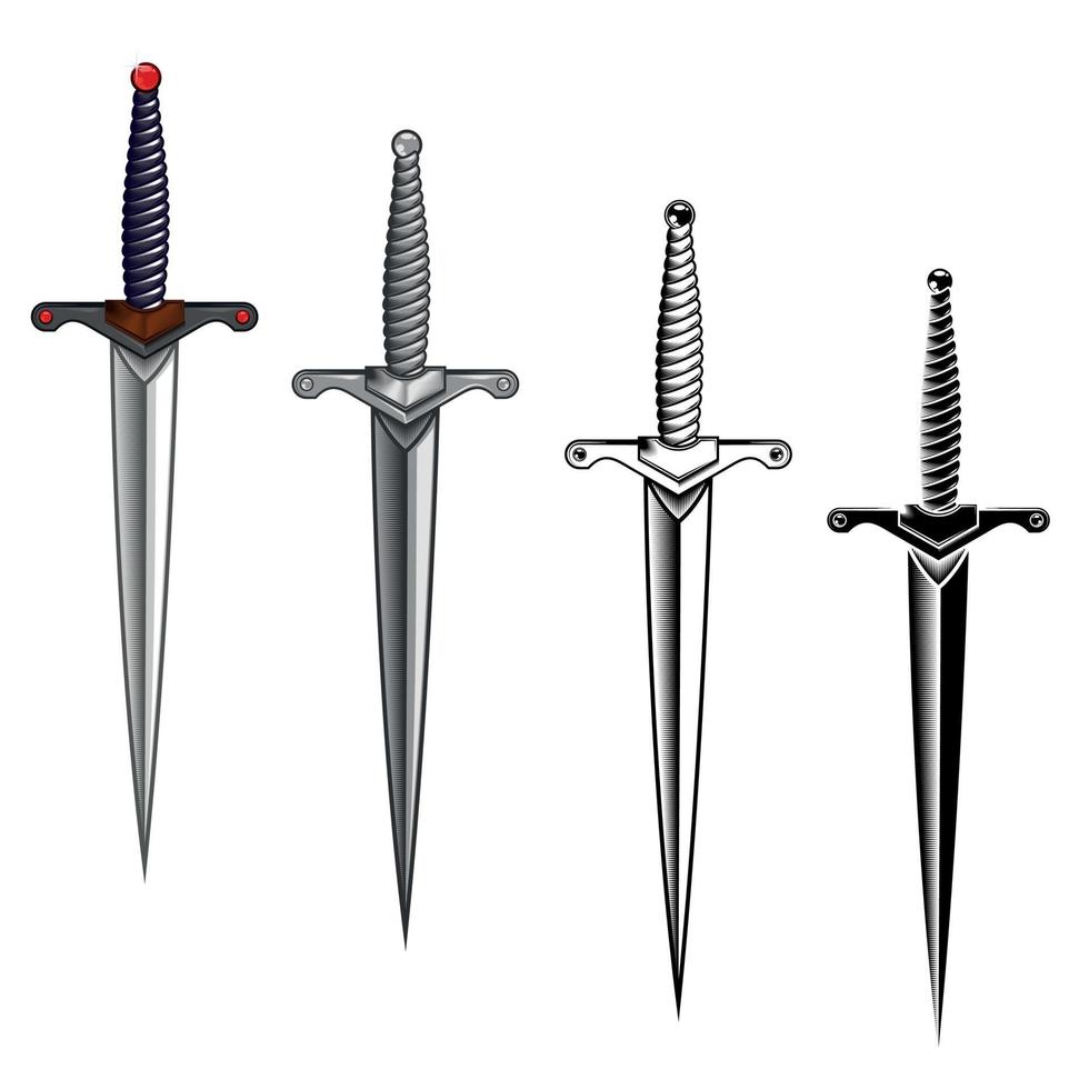 Four dagger design vector