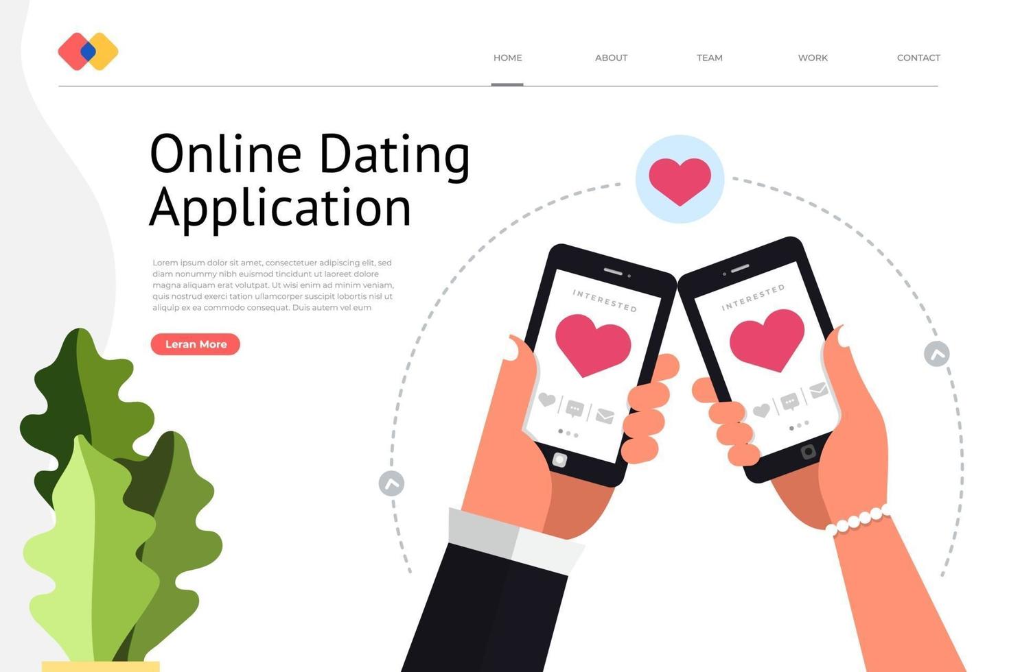 Online Dating App on Mobile Phone vector