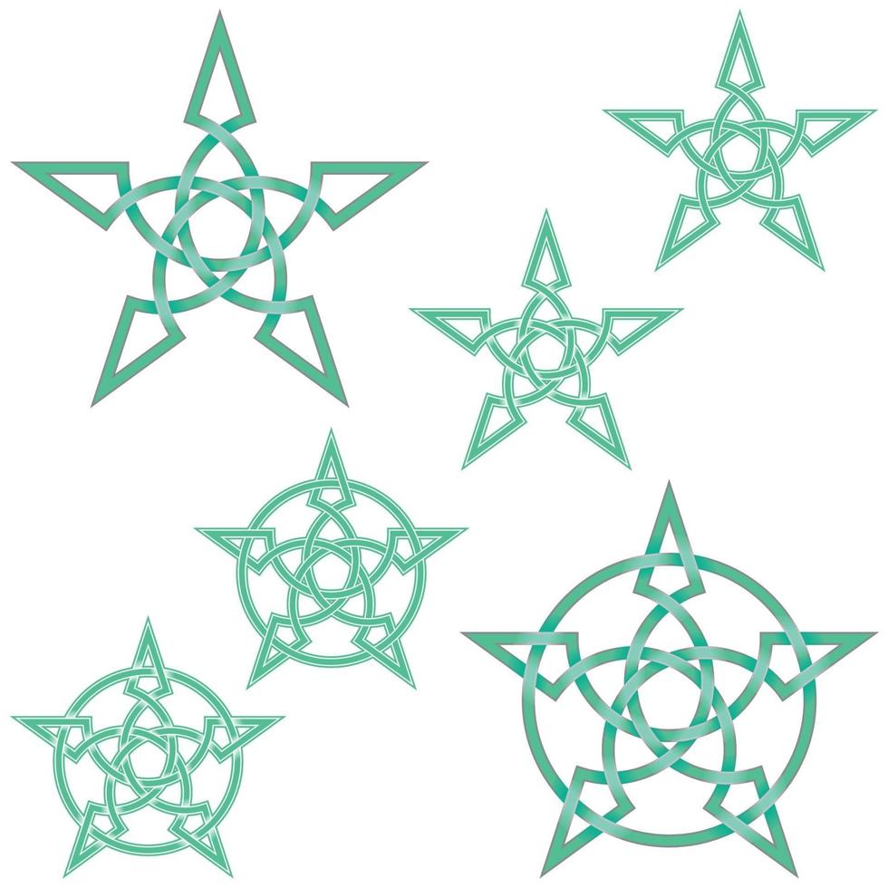 diseño de estrellas entrelazadas en estilo celta vector