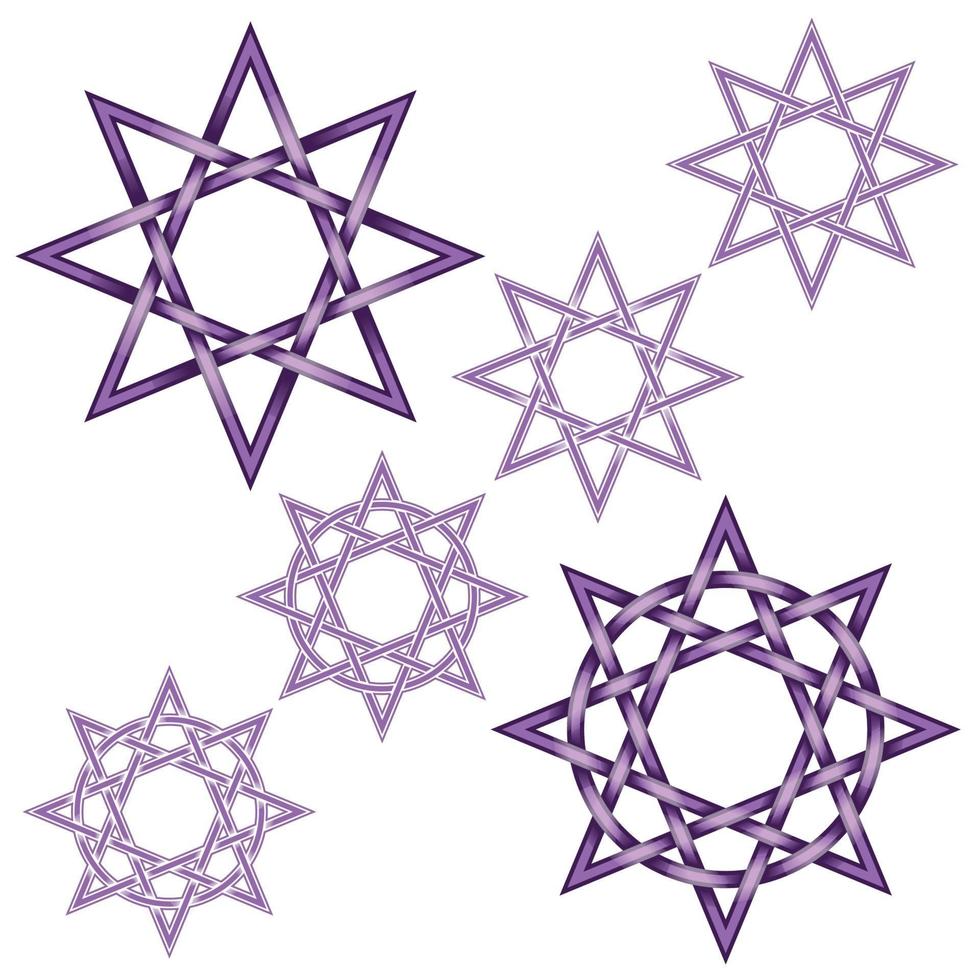 Interlocking Eight Pointed Star Design vector