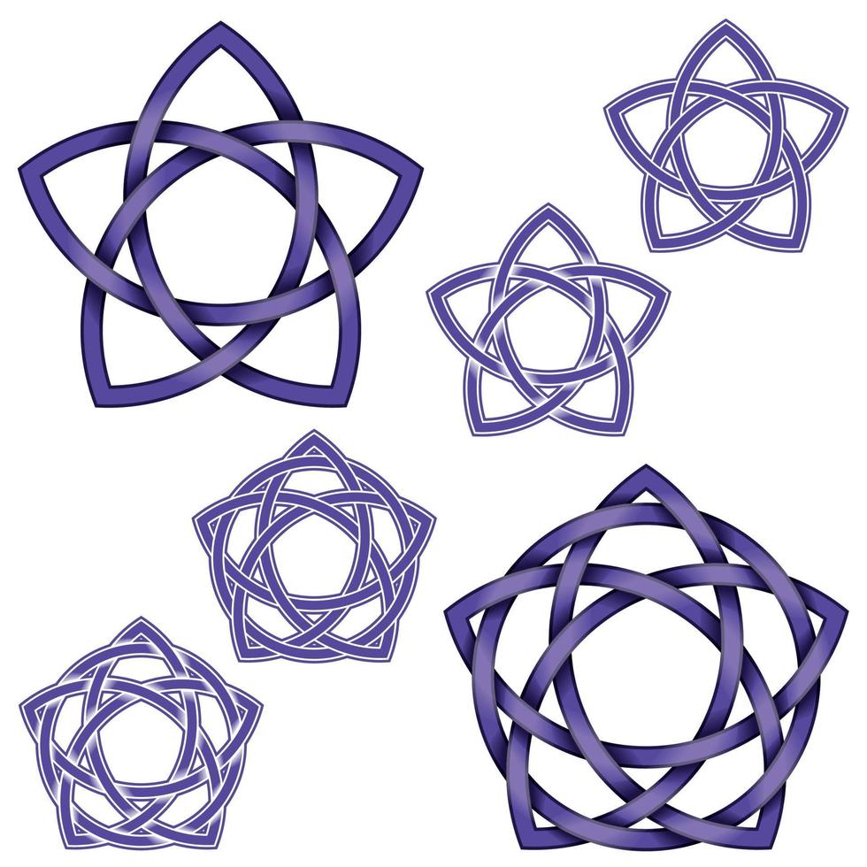 Illustration of intertwined star in Celtic style vector