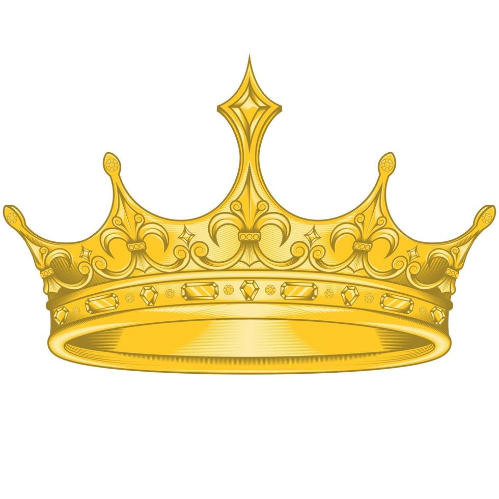 Golden crown vector design, with royal liz flower