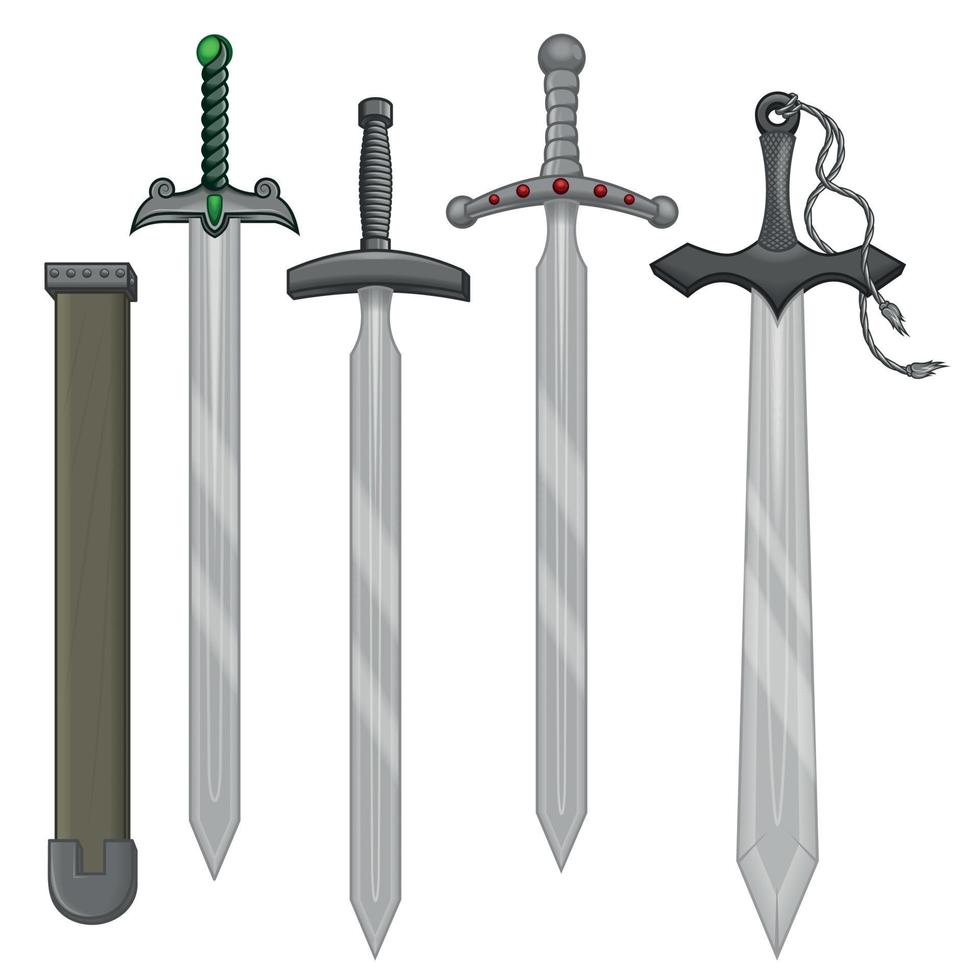 Swords and scabbard vector design