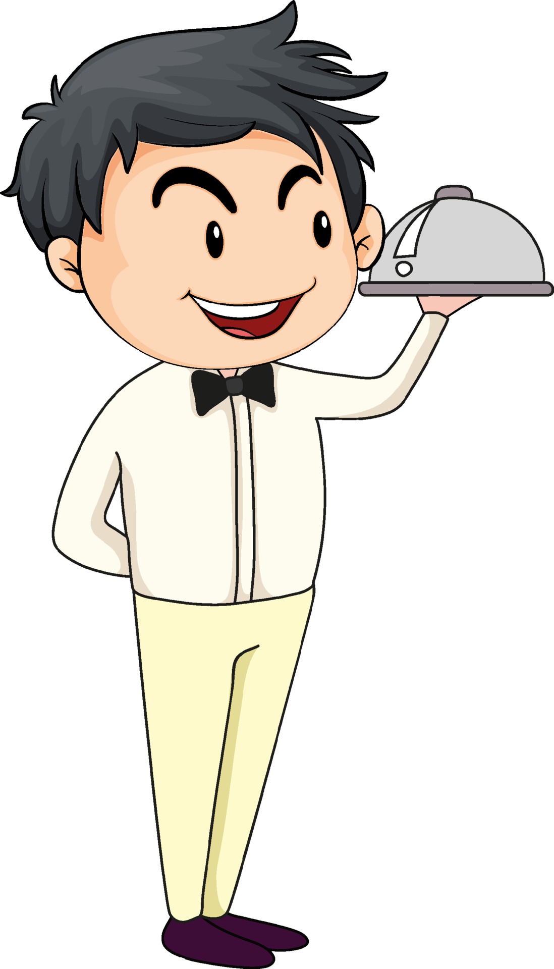 Waiter serving food cartoon character 2178263 Vector Art at Vecteezy