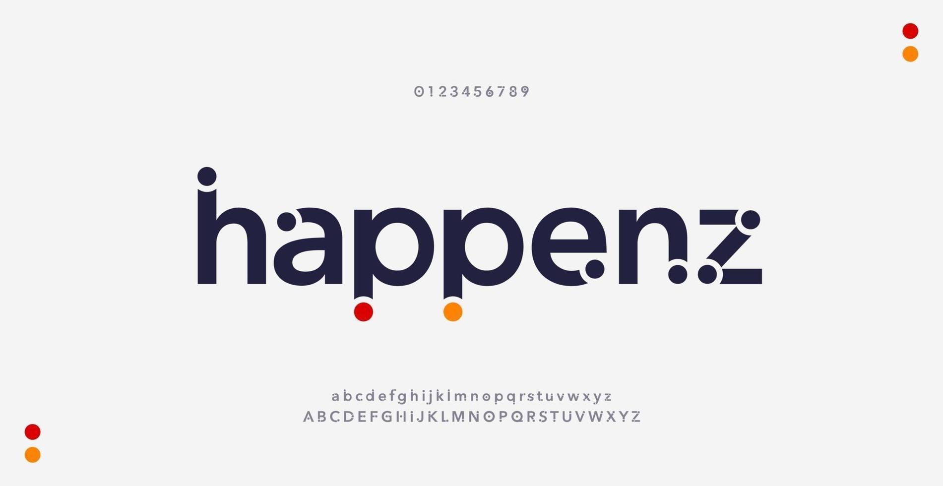 Abstract modern minimal alphabet fonts vector
