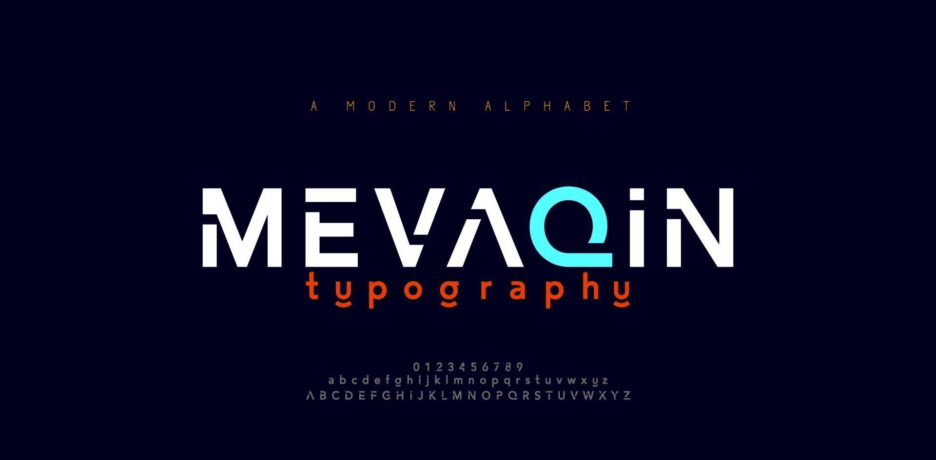 Abstract minimal modern alphabet fonts vector