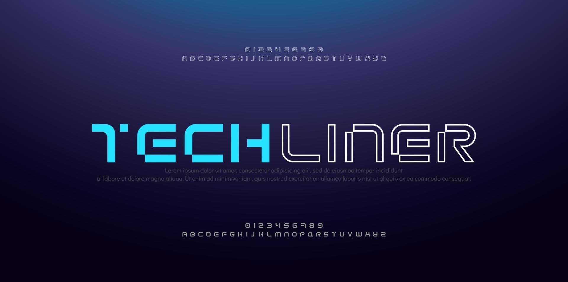 Abstract modern thin line font alphabet vector