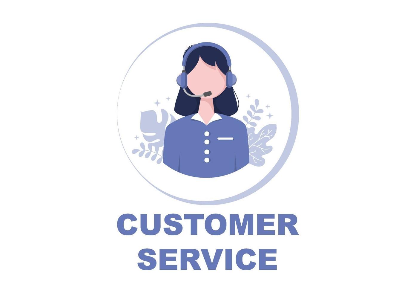 Contact Us Customer Service For Personal Assistant Service, Person Advisor and Social Media Network. Vector Illustration