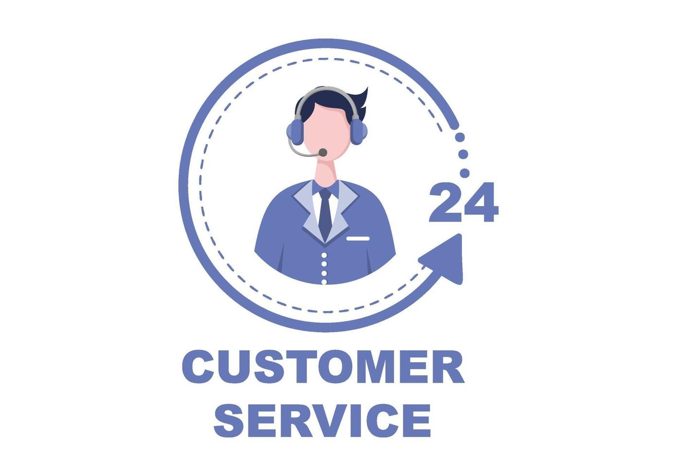 Contact Us Customer Service For Personal Assistant Service, Person Advisor and Social Media Network. Vector Illustration