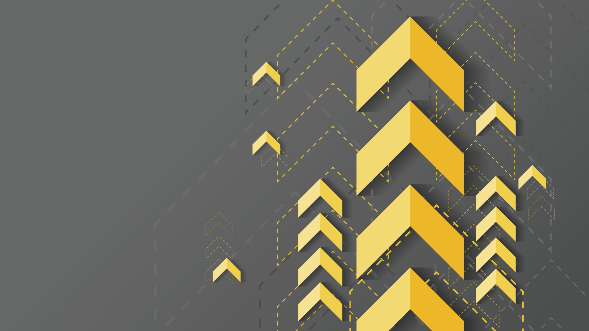 Abstract yellow arrows sign on dark background 2178521 Vector Art at