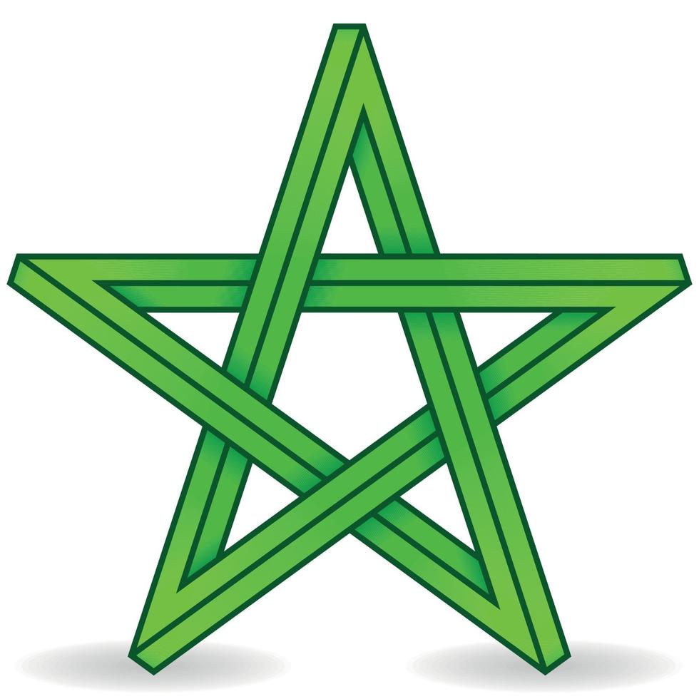 3d star vector design, impossible geometric figure shaped like a five-pointed star
