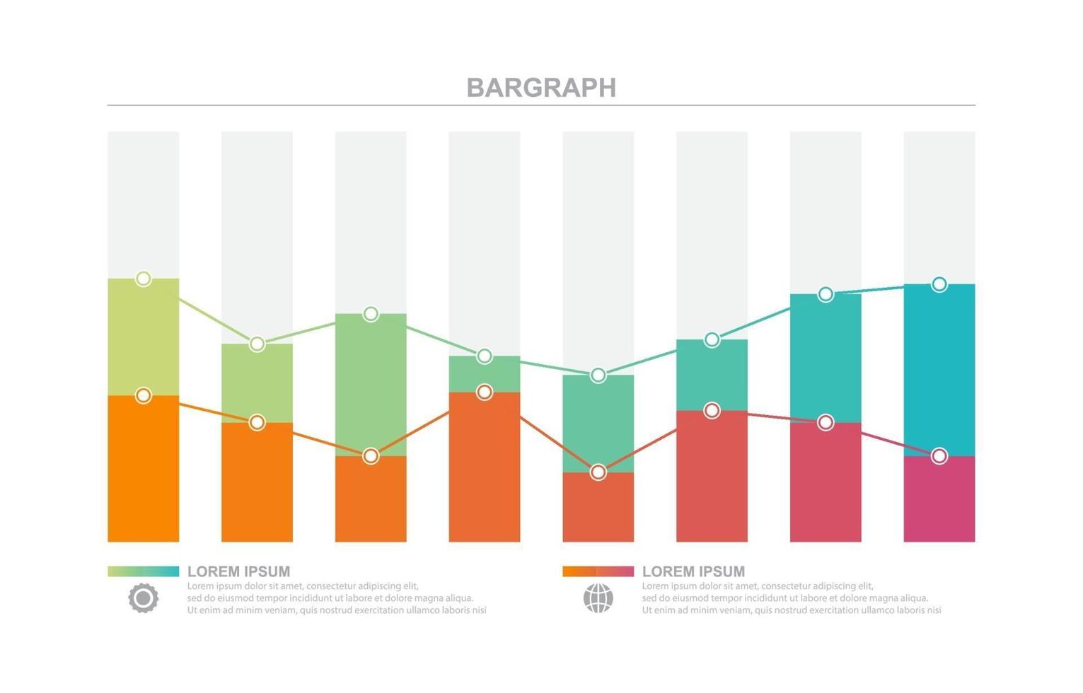 Bar Chart Graph Diagram Statistical Business Infographic Element Template vector