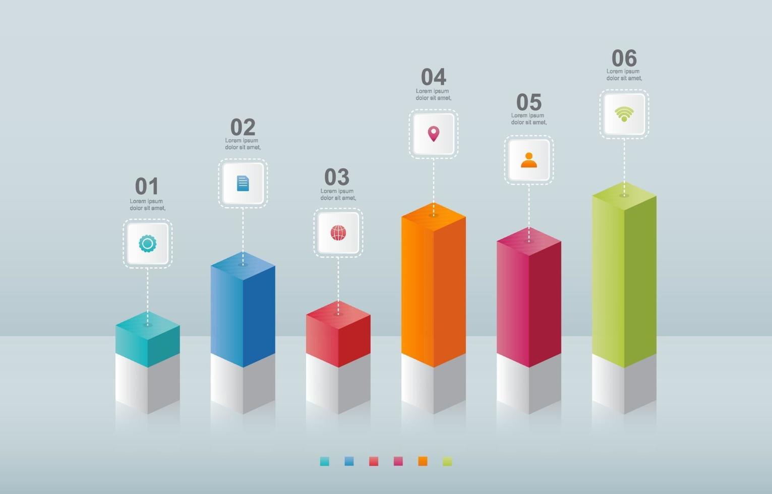 gráfico de barras diagrama de gráfico plantilla de elemento de infografía empresarial estadístico vector