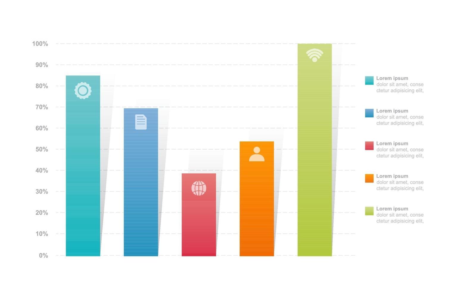 Bar Chart Graph Diagram Statistical Business Infographic Element Template vector