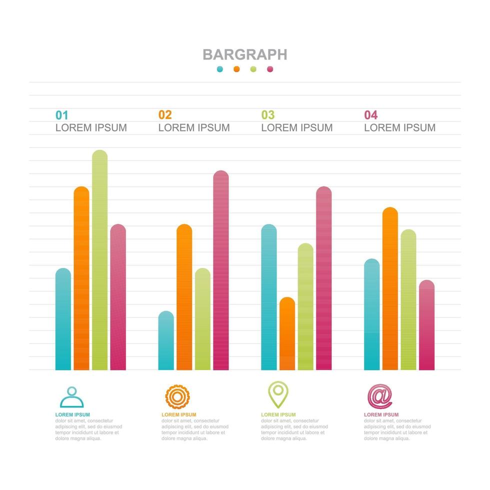 gráfico de barras diagrama de gráfico plantilla de elemento de infografía empresarial estadístico vector