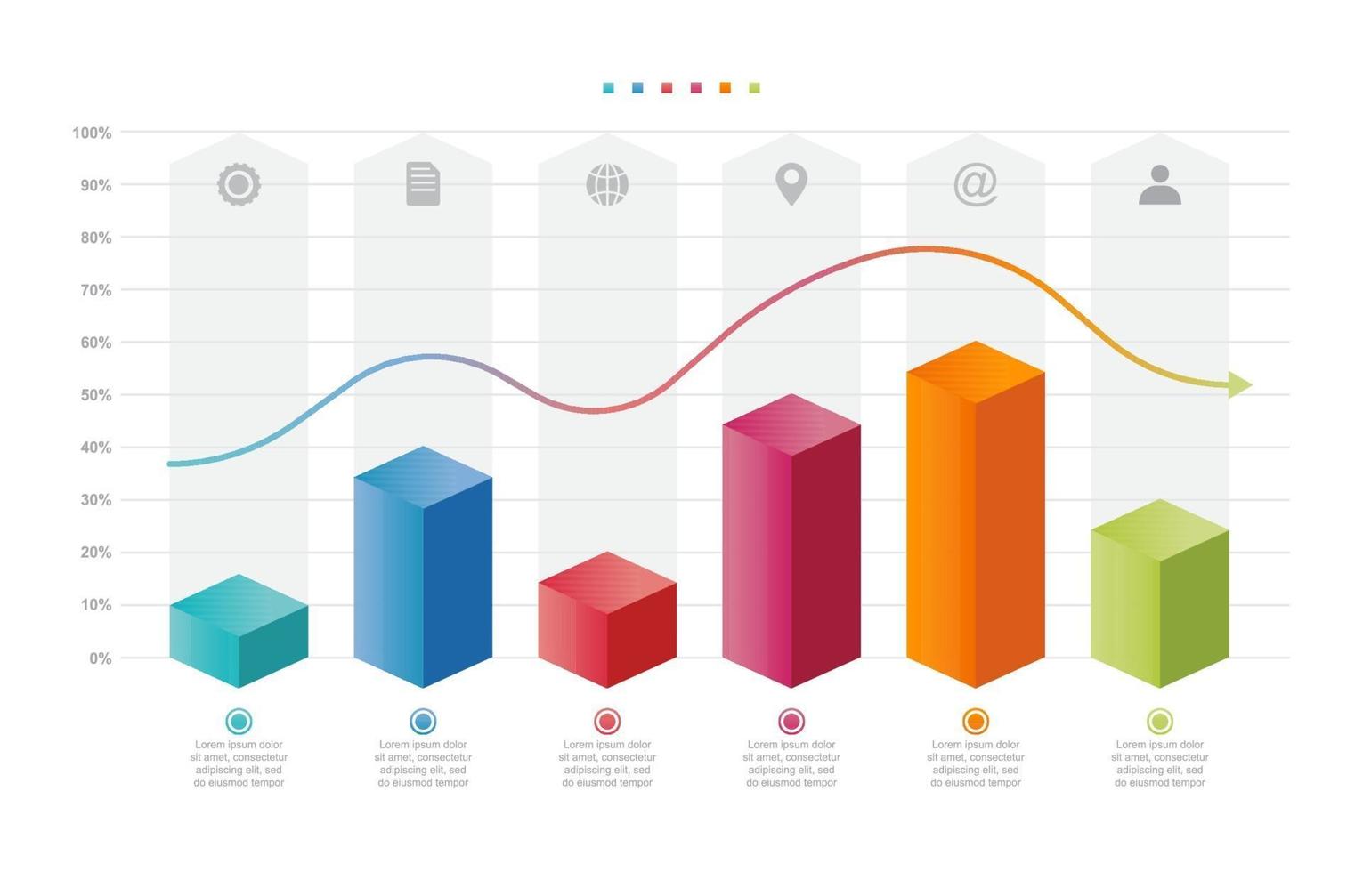 Bar Chart Graph Diagram Statistical Business Infographic Element Template vector