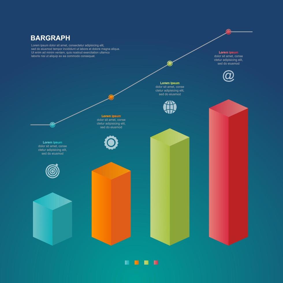 Bar Chart Graph Diagram Statistical Business Infographic Element Template vector