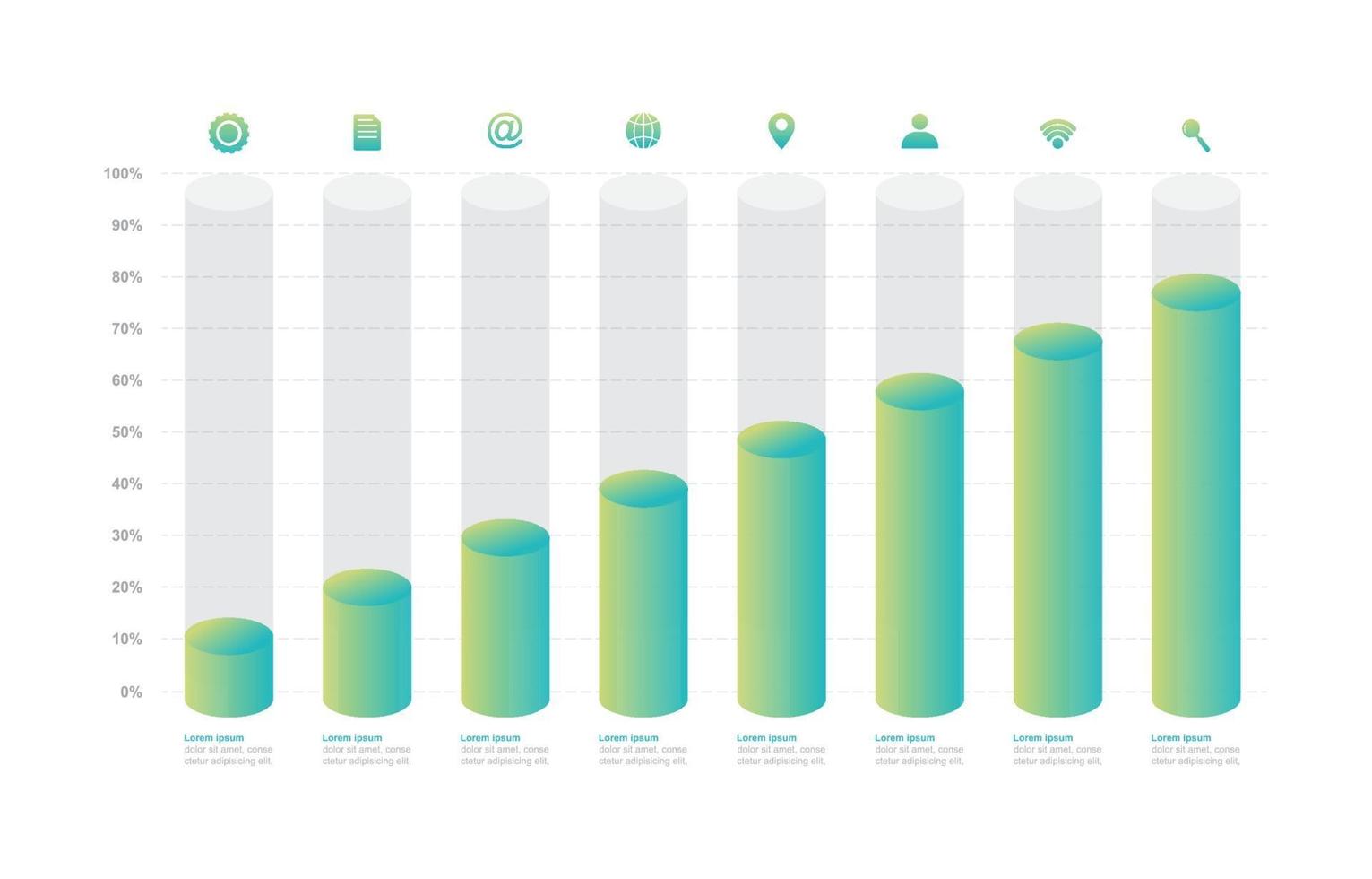 Bar Chart Graph Diagram Statistical Business Infographic Element Template vector