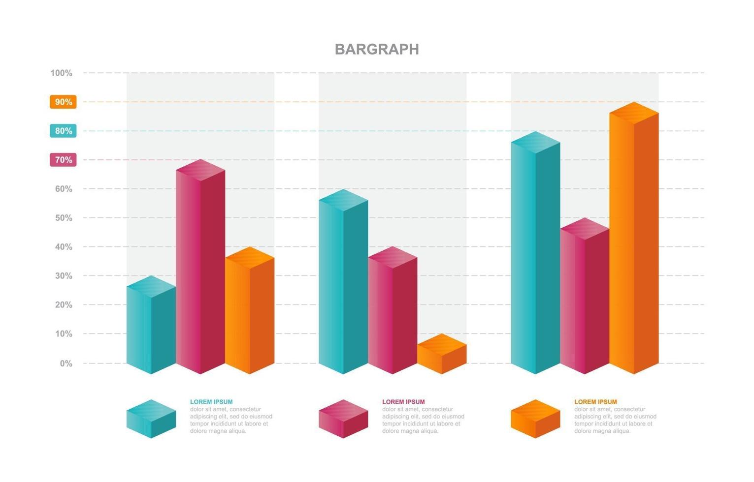 Bar Chart Graph Diagram Statistical Business Infographic Element Template vector