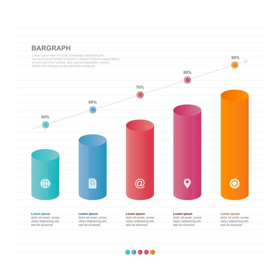 Bar Chart Graph Diagram Statistical Business Infographic Element Template vector