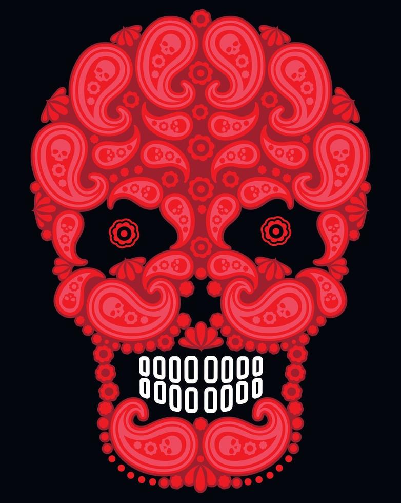 skull and paisley, vintage design t shirts vector